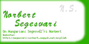 norbert segesvari business card